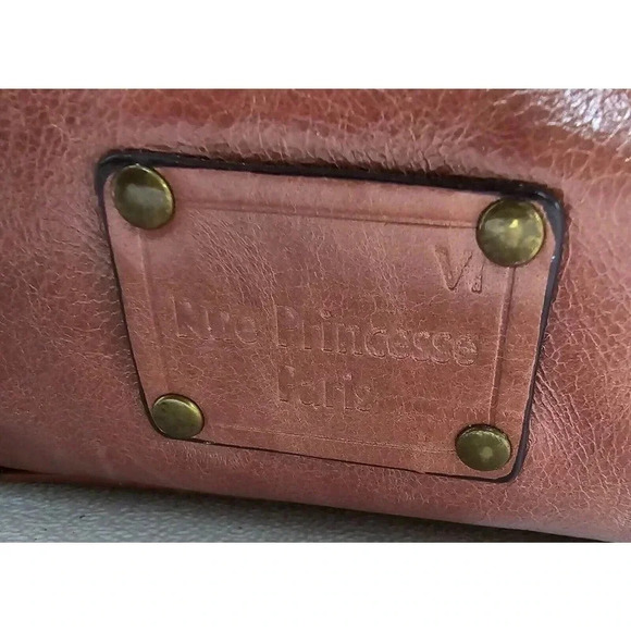 Rue Princesse Paris Distressed Leather Double Handle Shoulder Bag Handbag Tassel - Picture 3 of 12